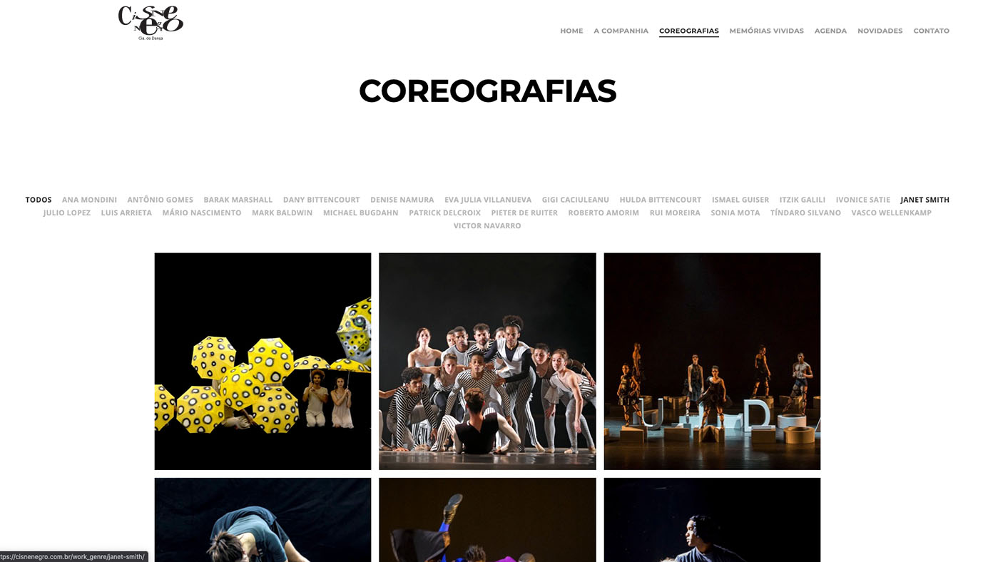 Website WordPress Cisne Negro Cia de Dança - Agência Jhma