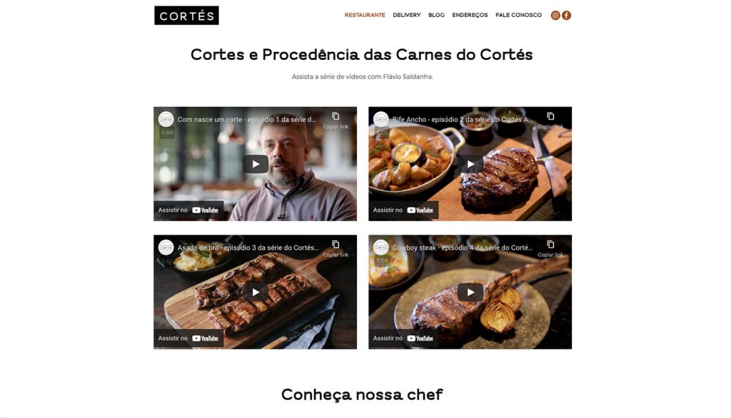 Website WordPress Restaurante Cortés Asador - Agência Jhma