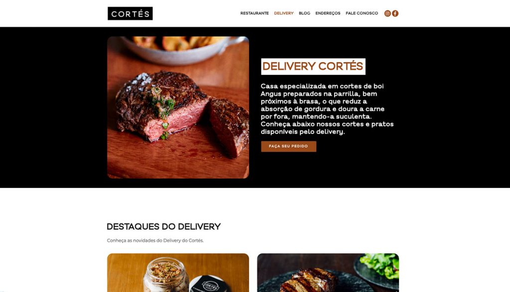 Website WordPress Restaurante Cortés Asador - Agência Jhma