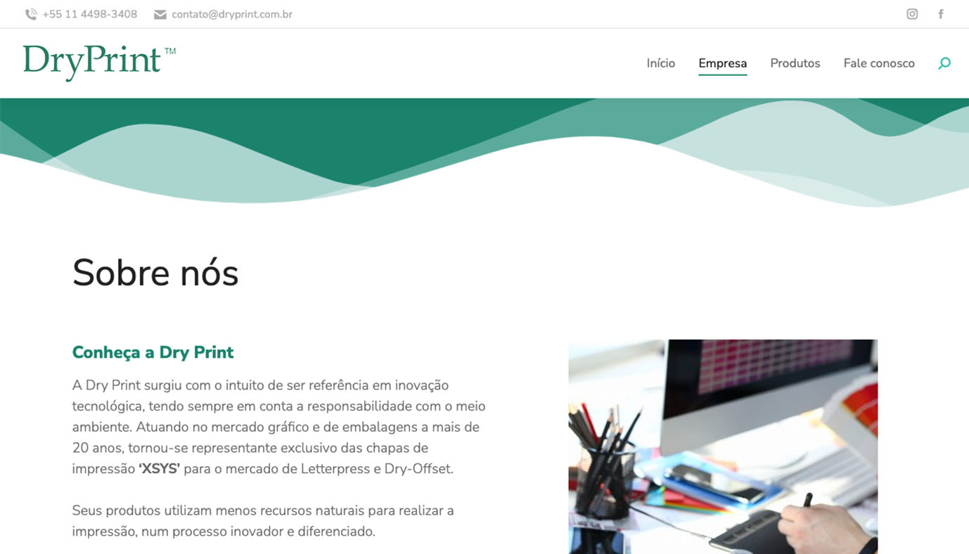 Website WordPress DryPrint - Agência Jhma