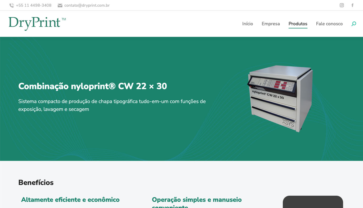 Website WordPress DryPrint - Agência Jhma