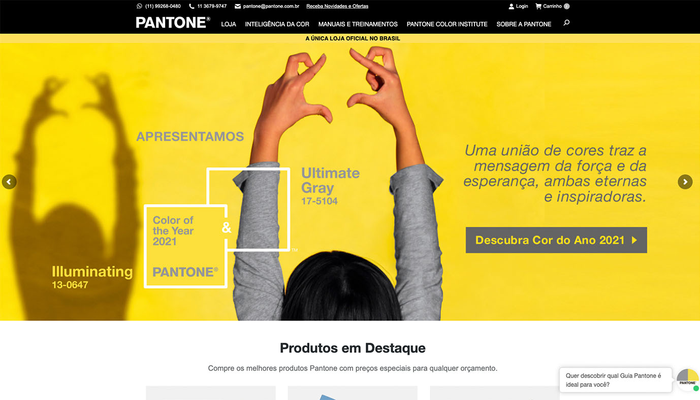 Website Wordpress Pantone Brasil - Agência Jhma