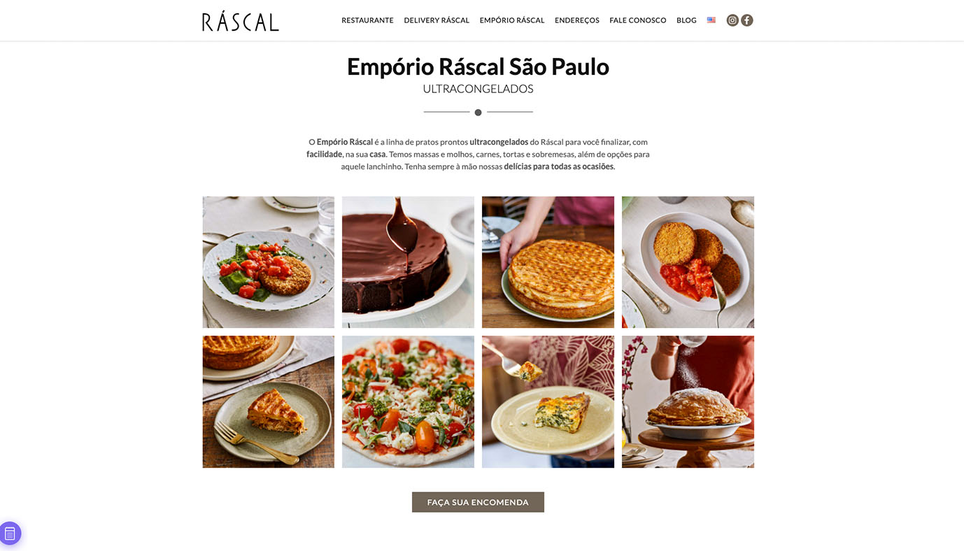 Website WordPress Ráscal Restaurante - Agência Jhma