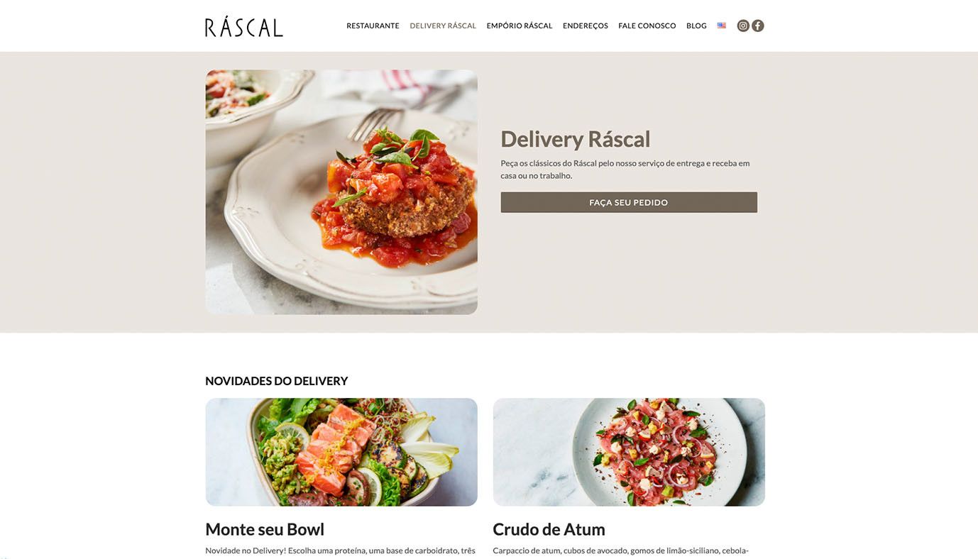 Website WordPress Ráscal Restaurante - Agência Jhma