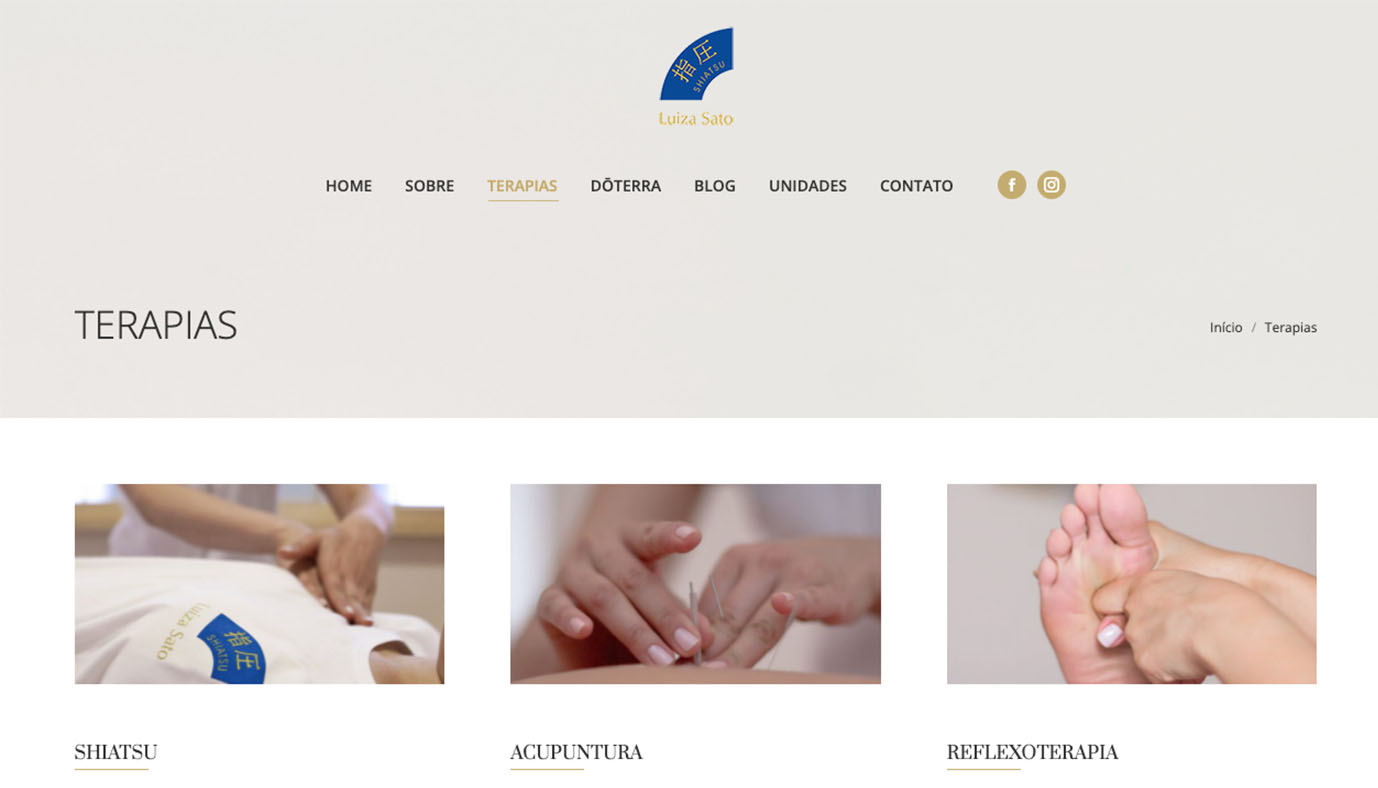 Website WordPress Shiatsu Luiza Sato - Agência Jhma